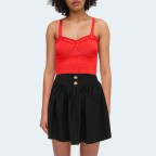 Red sexy knitted slim fit women's vest