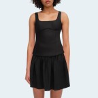 Black simple square collar women's camisole