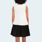 Stylish contrast trim sleeveless women's tank top