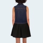 Sleeveless short women's denim vest