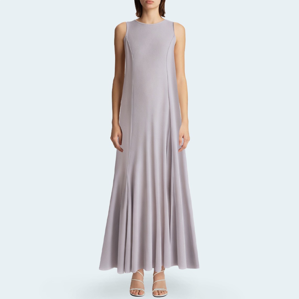 Tulle sexy sleeveless high slit women's long dress
