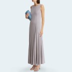 Tulle sexy sleeveless high slit women's long dress