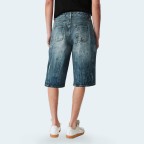 Vintage washed straight men's denim shorts