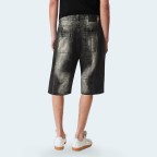 Retro gradient washed men's denim shorts