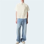 Casual buttoned loose men's short sleeve shirt