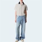 Simple grey breathable men's short-sleeved shirt