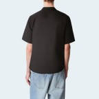 Black cotton loose short-sleeved men's shirt