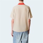 Pure cotton lapel loose men's short-sleeved shirt