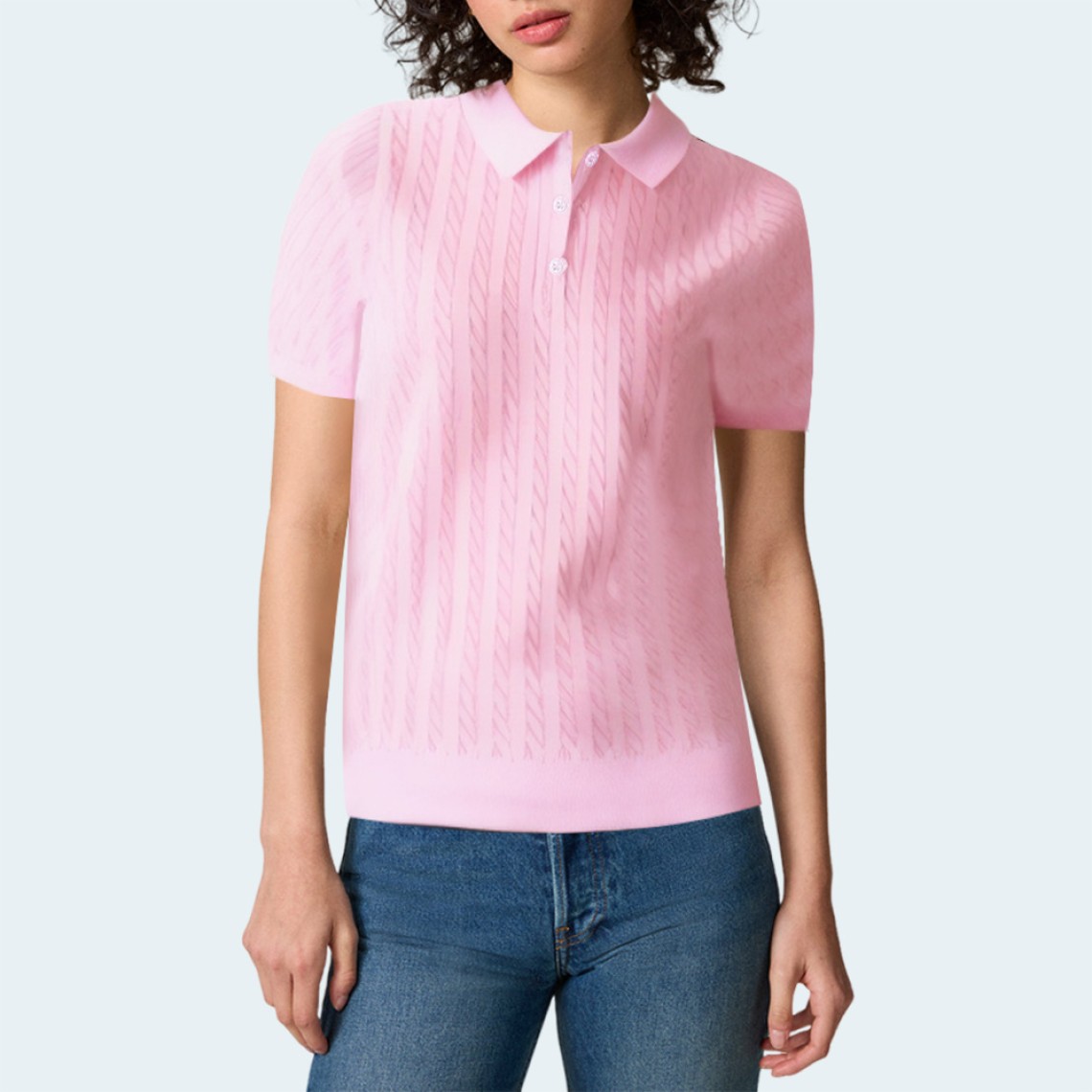 New simple twist knitted ladies short sleeves