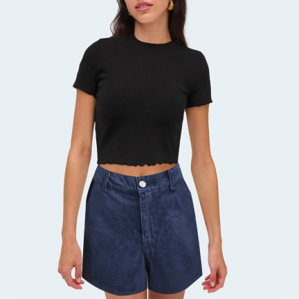 New fashionable blue women's denim shorts