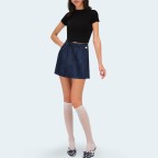 New blue high waist women's denim shorts