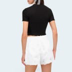 White hollow embroidery women's shorts