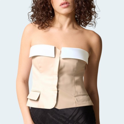 Fashionable khaki slim fit women's wrap vest