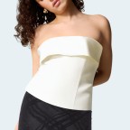 Fashionable shoulder collar beige women's wrap vest
