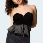 Black velvet backless women's wrap vest