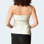 Fashionable shoulder collar beige women's wrap vest