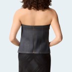 Dark gray vintage women's denim wrap vest