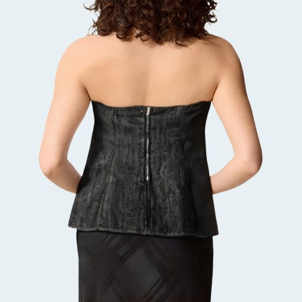 Black vintage women's denim wrap vest