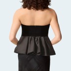 Black velvet backless women's wrap vest