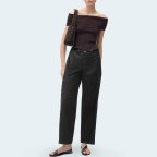 Casual pleated loose fit women's denim pants