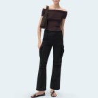 Black cotton women's work denim trousers