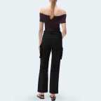 Black cotton women's work denim trousers